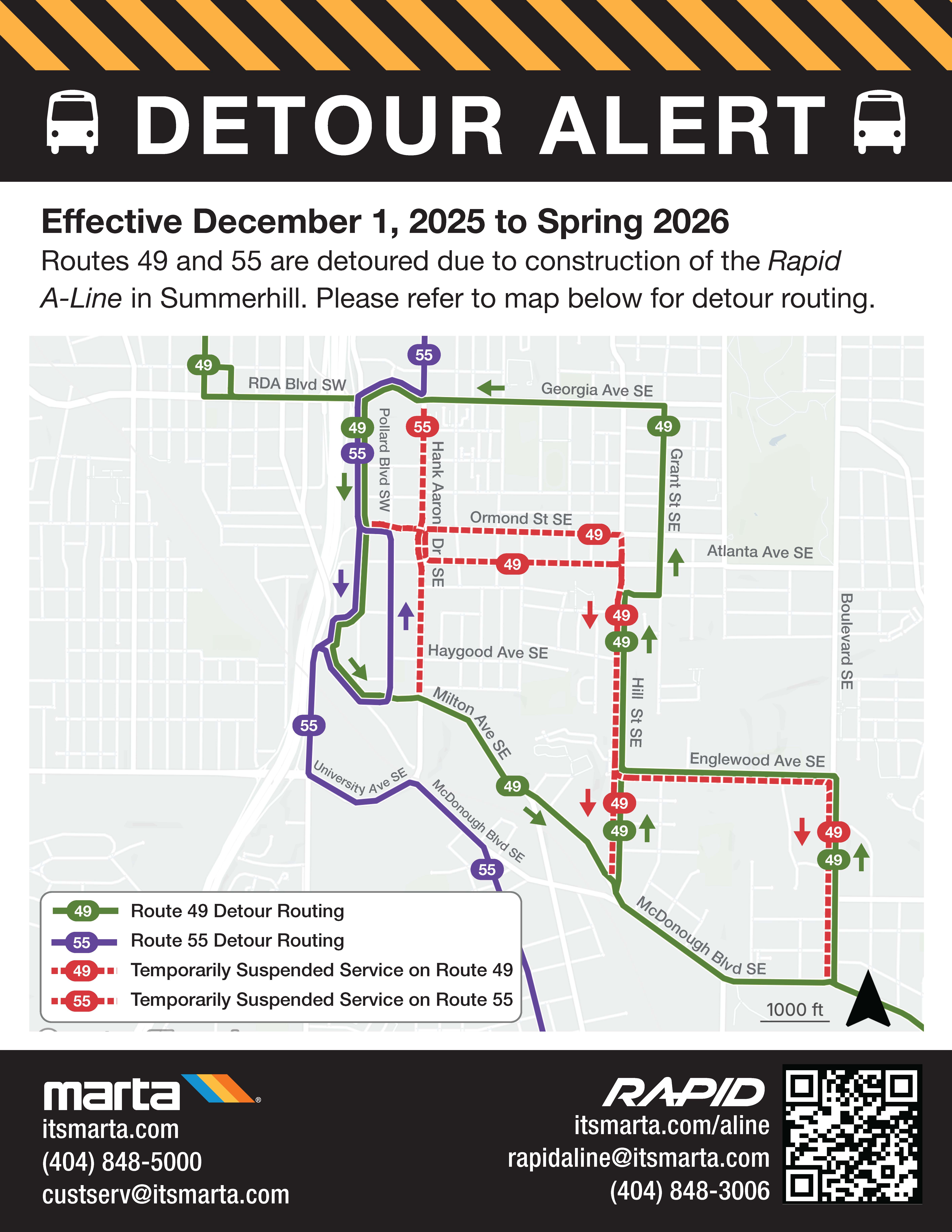 2025.12.01 Route 49 and 55 Detours -yellow